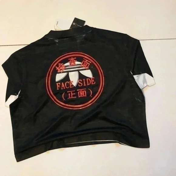 NWT Adidas x Alexander Wang black crew neck streetwear short sleeve crop top L - Picture 4 of 5